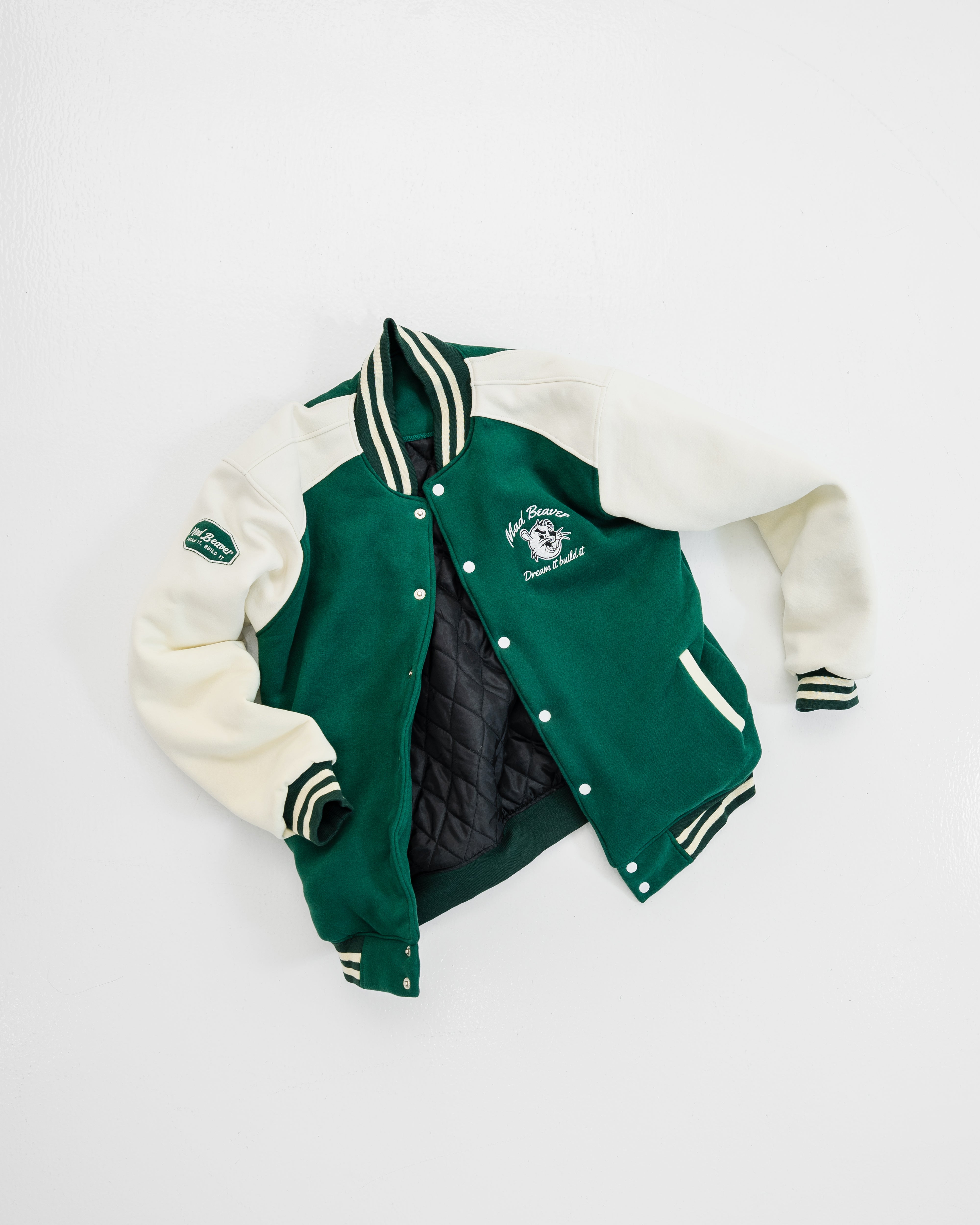 Dark green varsity jacket sale